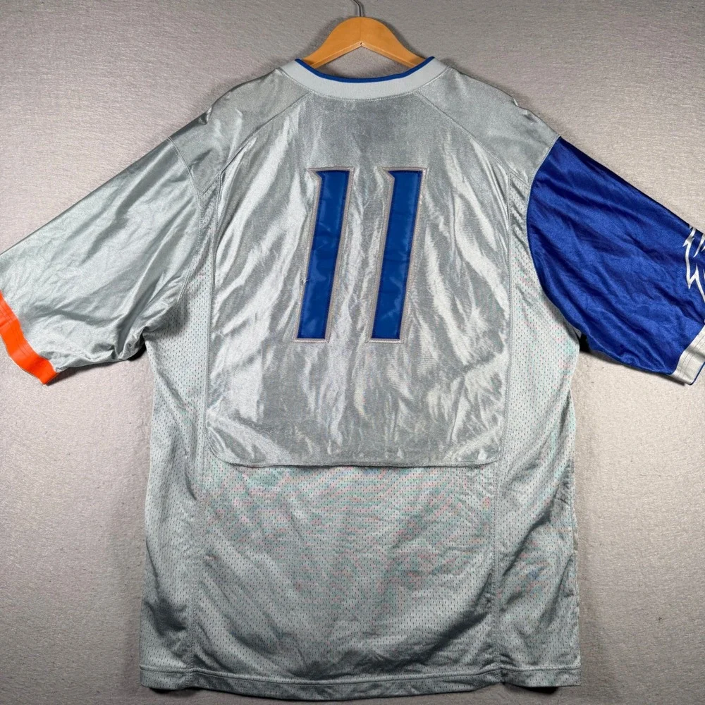 Nike Boise State Broncos Football Jersey Silver Blue #11 Mens XXL HO10BID